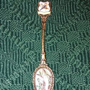 Decorative Enamel Spoon with Bird Design